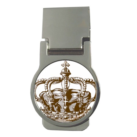 Crown001_brown Money Clip (Round) from ArtsNow.com Front