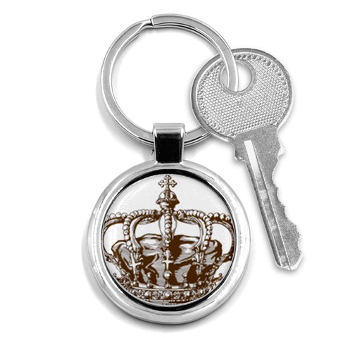 Crown001_brown Key Chain (Round) from ArtsNow.com Front