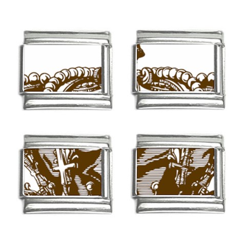 Crown001_brown 9mm Italian Charm (4 pack) from ArtsNow.com Front