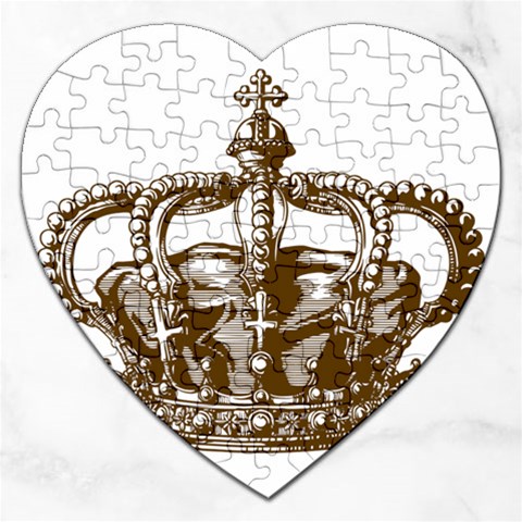 Crown001_brown Jigsaw Puzzle (Heart) from ArtsNow.com Front