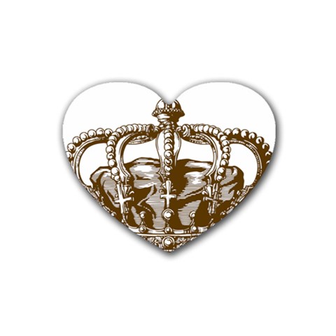 Crown001_brown Rubber Heart Coaster (4 pack) from ArtsNow.com Front