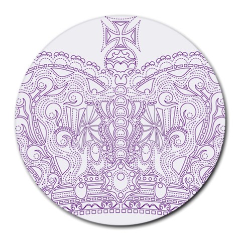 Crown008_purple Round Mousepad from ArtsNow.com Front