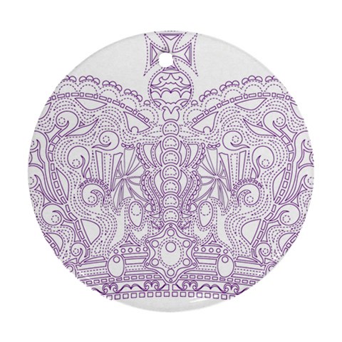 Crown008_purple Ornament (Round) from ArtsNow.com Front