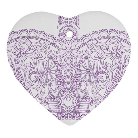 Crown008_purple Ornament (Heart) from ArtsNow.com Front