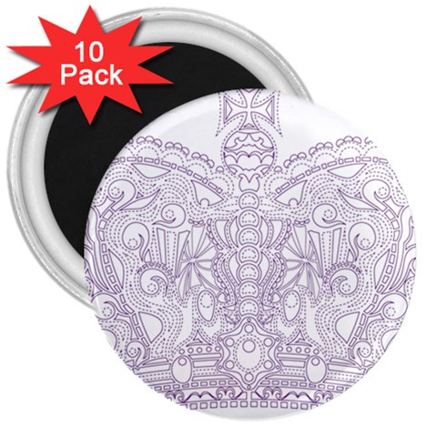 Crown008_purple 3  Magnet (10 pack) from ArtsNow.com Front