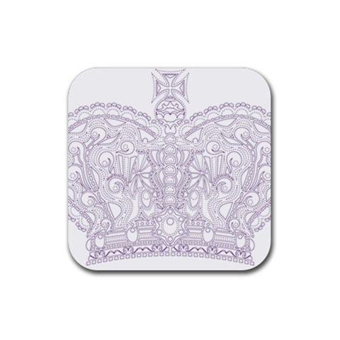 Crown008_purple Rubber Coaster (Square) from ArtsNow.com Front