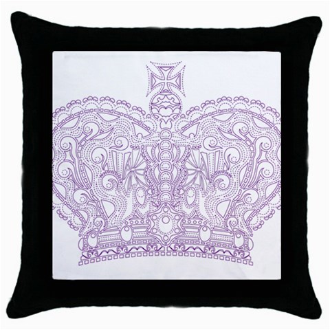 Crown008_purple Throw Pillow Case (Black) from ArtsNow.com Front