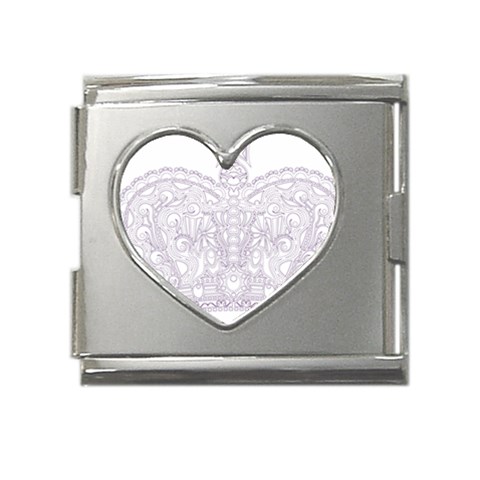 Crown008_purple Mega Link Heart Italian Charm (18mm) from ArtsNow.com Front