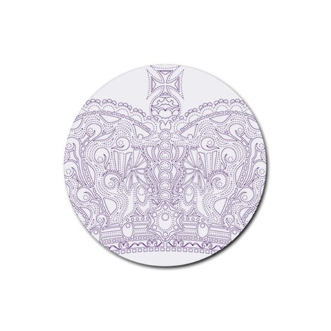 Crown008_purple Rubber Coaster (Round) from ArtsNow.com Front