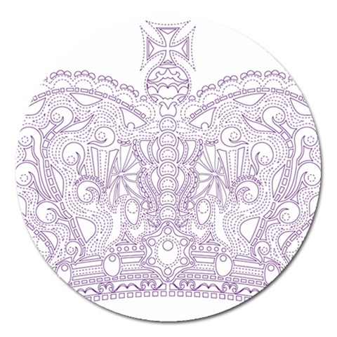 Crown008_purple Magnet 5  (Round) from ArtsNow.com Front