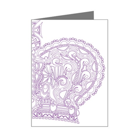 Crown008_purple Mini Greeting Card from ArtsNow.com Left