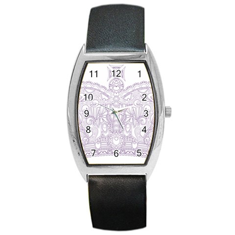 Crown008_purple Barrel Style Metal Watch from ArtsNow.com Front