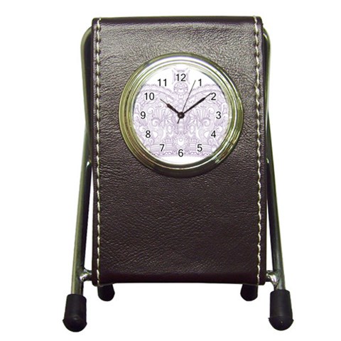 Crown008_purple Pen Holder Desk Clock from ArtsNow.com Front