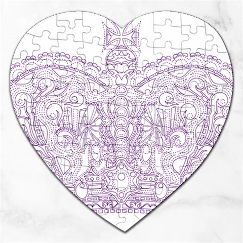 Crown008_purple Jigsaw Puzzle (Heart) from ArtsNow.com Front