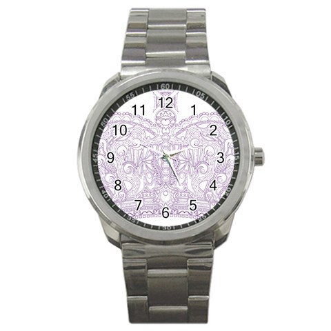 Crown008_purple Sport Metal Watch from ArtsNow.com Front