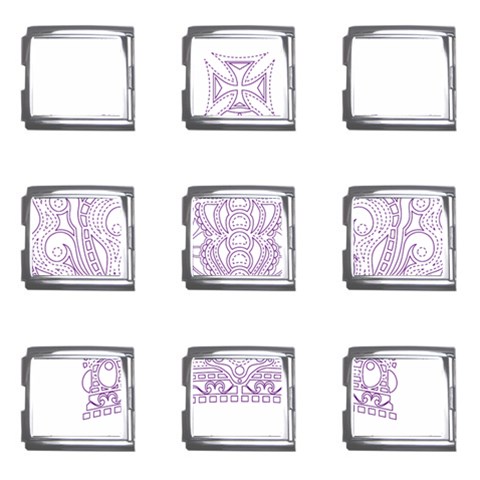 Crown008_purple Mega Link Italian Charm (9 pack) from ArtsNow.com Front