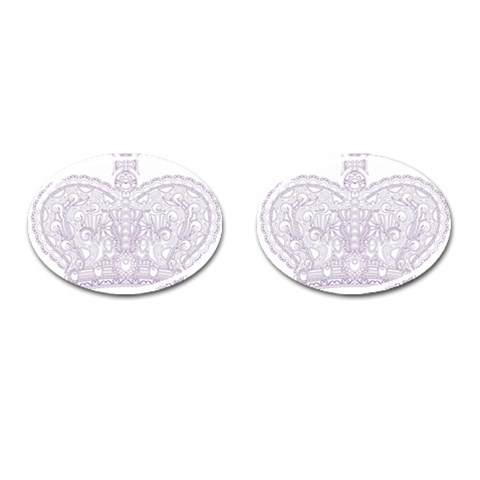 Crown008_purple Cufflinks (Oval) from ArtsNow.com Front(Pair)