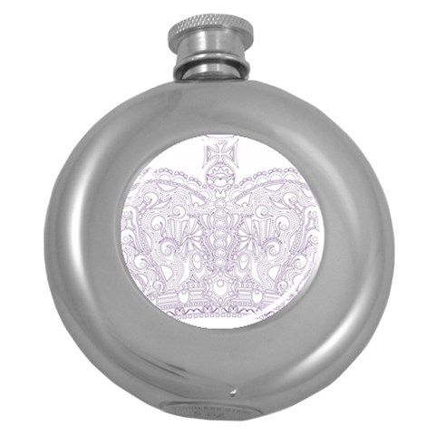 Crown008_purple Hip Flask (5 oz) from ArtsNow.com Front