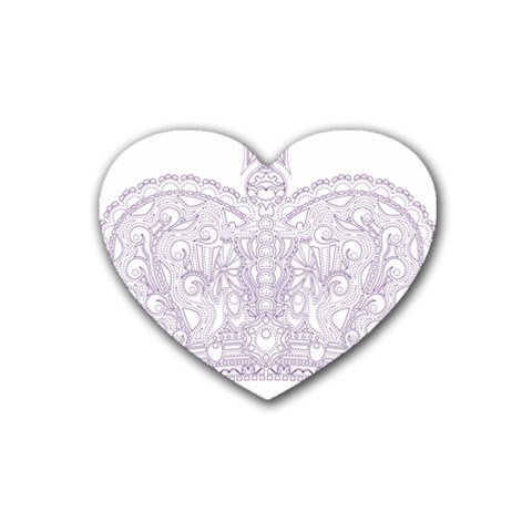 Crown008_purple Rubber Coaster (Heart) from ArtsNow.com Front