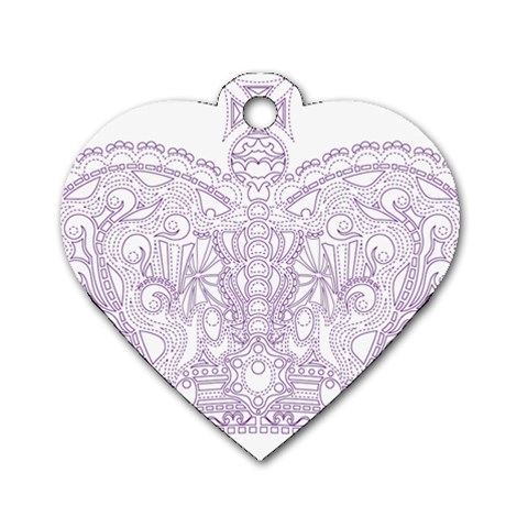 Crown008_purple Dog Tag Heart (One Side) from ArtsNow.com Front