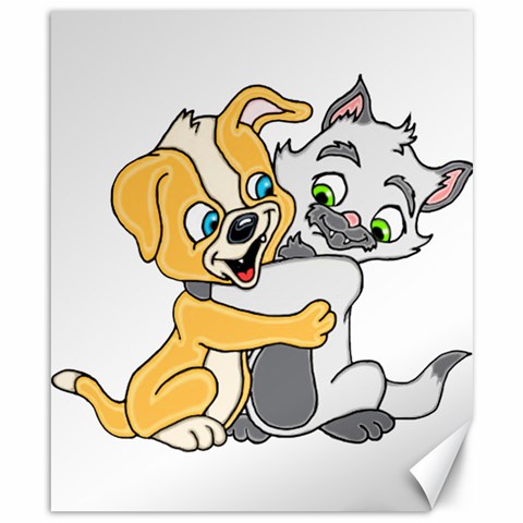 Puppy And Siamese Love Canvas 8  x 10  (Unframed) from ArtsNow.com 8.15 x9.66  Canvas - 1