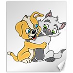 Puppy And Siamese Love Canvas 8  x 10  (Unframed)