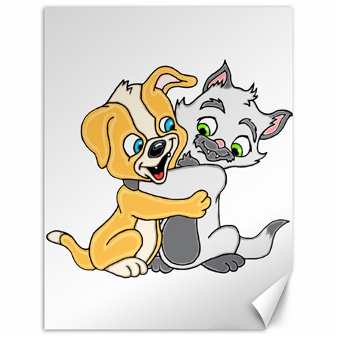 Puppy And Siamese Love Canvas 12  x 16  (Unframed) from ArtsNow.com 11.86 x15.41  Canvas - 1