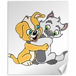 Puppy And Siamese Love Canvas 16  x 20  (Unframed)