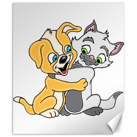 Puppy And Siamese Love Canvas 20  x 24  (Unframed) from ArtsNow.com 19.57 x23.15  Canvas - 1