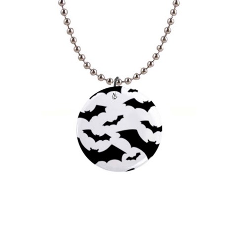 Deathrock Bats 1  Button Necklace from ArtsNow.com Front