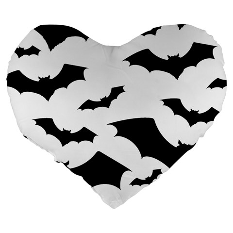 Deathrock Bats Large 19  Premium Flano Heart Shape Cushion from ArtsNow.com Back