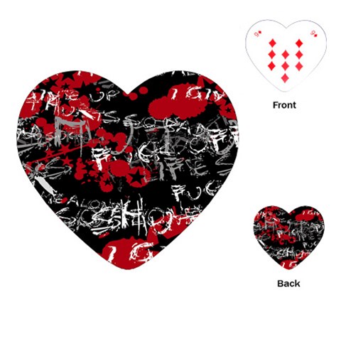 Emo Graffiti Playing Cards Single Design (Heart) from ArtsNow.com Front