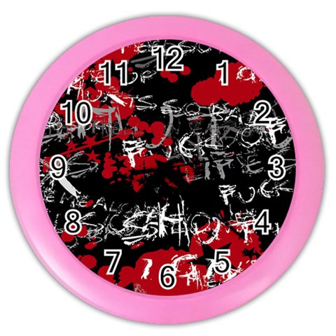 Emo Graffiti Color Wall Clock from ArtsNow.com Front