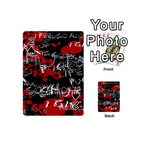 Emo Graffiti Playing Cards 54 Designs (Mini) from ArtsNow.com Front - Spade2