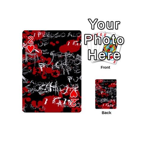 Emo Graffiti Playing Cards 54 Designs (Mini) from ArtsNow.com Front - Heart2