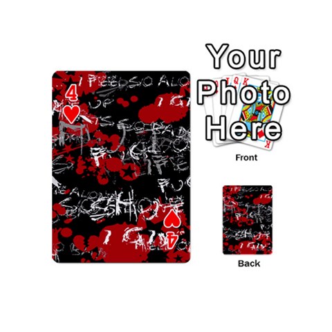 Emo Graffiti Playing Cards 54 Designs (Mini) from ArtsNow.com Front - Heart4