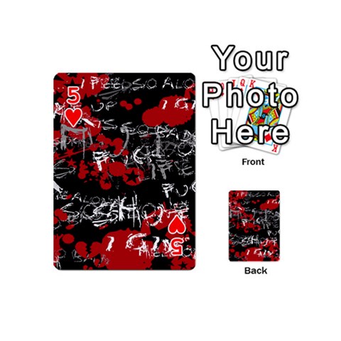 Emo Graffiti Playing Cards 54 Designs (Mini) from ArtsNow.com Front - Heart5