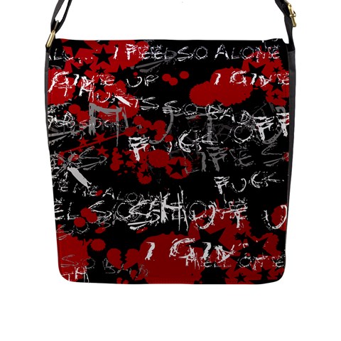 Emo Graffiti Flap Closure Messenger Bag (L) from ArtsNow.com Front