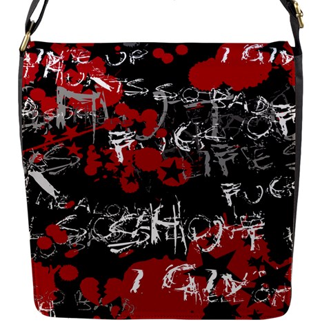 Emo Graffiti Flap Closure Messenger Bag (S) from ArtsNow.com Front