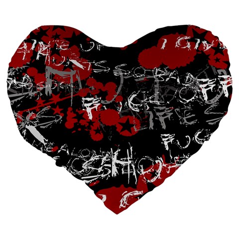 Emo Graffiti Large 19  Premium Flano Heart Shape Cushion from ArtsNow.com Back