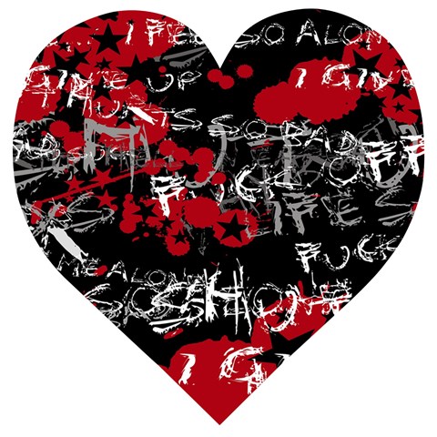 Emo Graffiti Wooden Puzzle Heart from ArtsNow.com Front