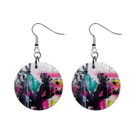 Graffiti Grunge 1  Button Earrings from ArtsNow.com Front