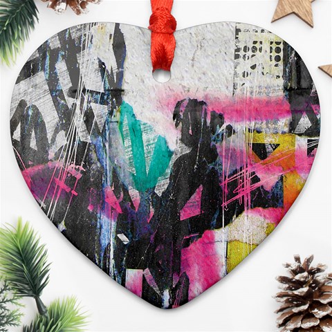 Graffiti Grunge Heart Ornament (Two Sides) from ArtsNow.com Front