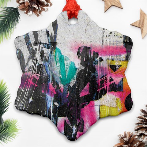 Graffiti Grunge Snowflake Ornament (Two Sides) from ArtsNow.com Back