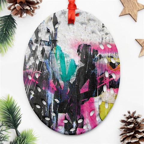 Graffiti Grunge Ornament (Oval Filigree) from ArtsNow.com Front