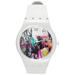 Graffiti Grunge Round Plastic Sport Watch (M)