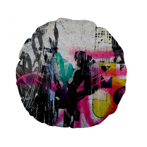 Graffiti Grunge Standard 15  Premium Flano Round Cushion  from ArtsNow.com Back