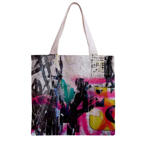 Graffiti Grunge Zipper Grocery Tote Bag from ArtsNow.com Back