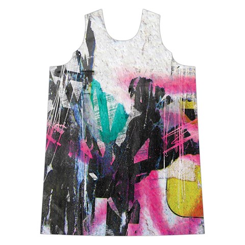 Graffiti Grunge Shoulder Cutout Velvet One Piece from ArtsNow.com Front