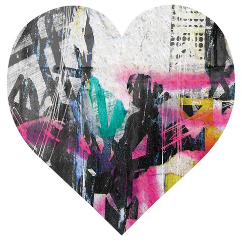 Graffiti Grunge Wooden Puzzle Heart from ArtsNow.com Front